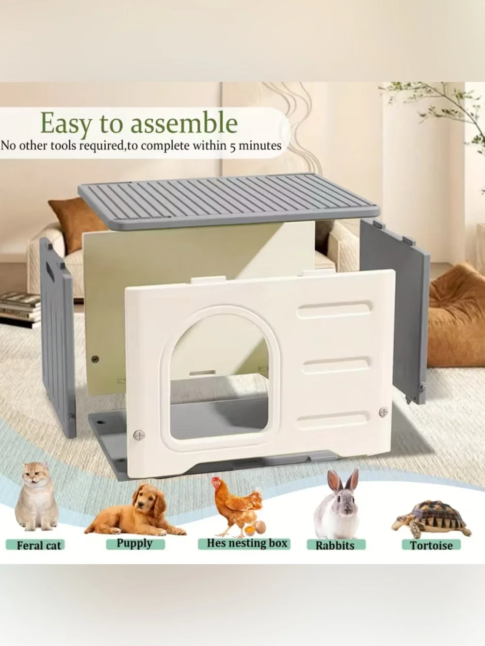 Modular Cream Cat Bed House - Cozy Indoor Hideaway